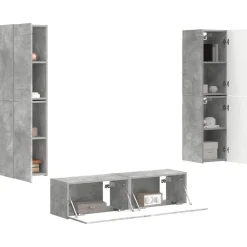 vidaXL Conjunto de mueble de TV 6 pcs Gris Concreto Gris hormigón Online