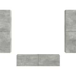 vidaXL Conjunto de mueble de TV 6 pcs Gris Concreto Gris hormigón Online