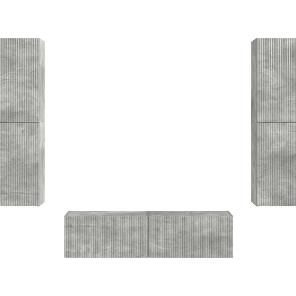 vidaXL Conjunto de mueble de TV 6 pcs Gris Concreto Gris hormigón Online
