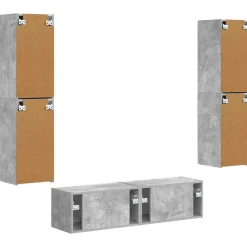 vidaXL Conjunto de mueble de TV 6 pcs Gris Concreto Gris hormigón Online