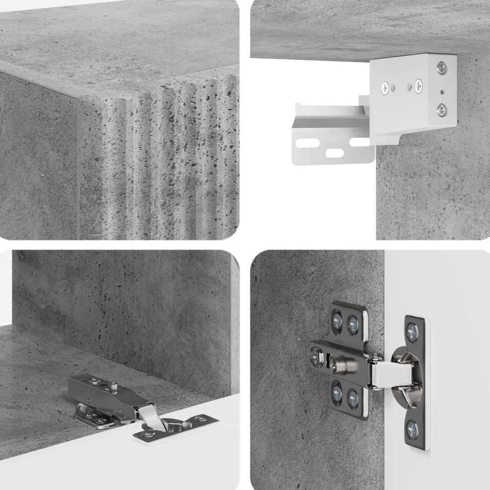 vidaXL Conjunto de mueble de TV 6 pcs Gris Concreto Gris hormigón Online