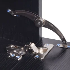 vidaXL Conjunto de muebles de baño y lavabo 8 piezas Negro New