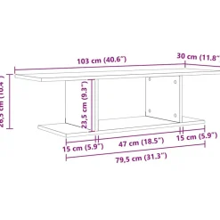 vidaXL Conjunto de mueble de TV Negro 103 x 30 x 26,5 cm Roble negro New