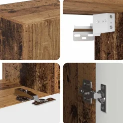 vidaXL Conjunto de mueble de TV Montaje en la pared 5 pcs Madera vieja Outlet