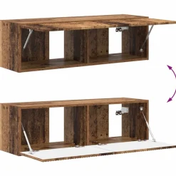 vidaXL Conjunto de mueble de TV Montaje en la pared 5 pcs Madera vieja Outlet