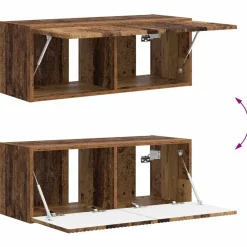 vidaXL Conjunto de mueble de TV Montaje en la pared 5 pcs Madera vieja Outlet