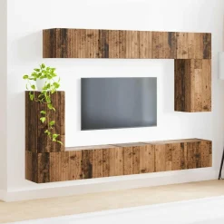 vidaXL Conjunto de mueble de TV Montaje en la pared 5 pcs Madera vieja Outlet