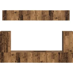 vidaXL Conjunto de mueble de TV Montaje en la pared 5 pcs Madera vieja Outlet