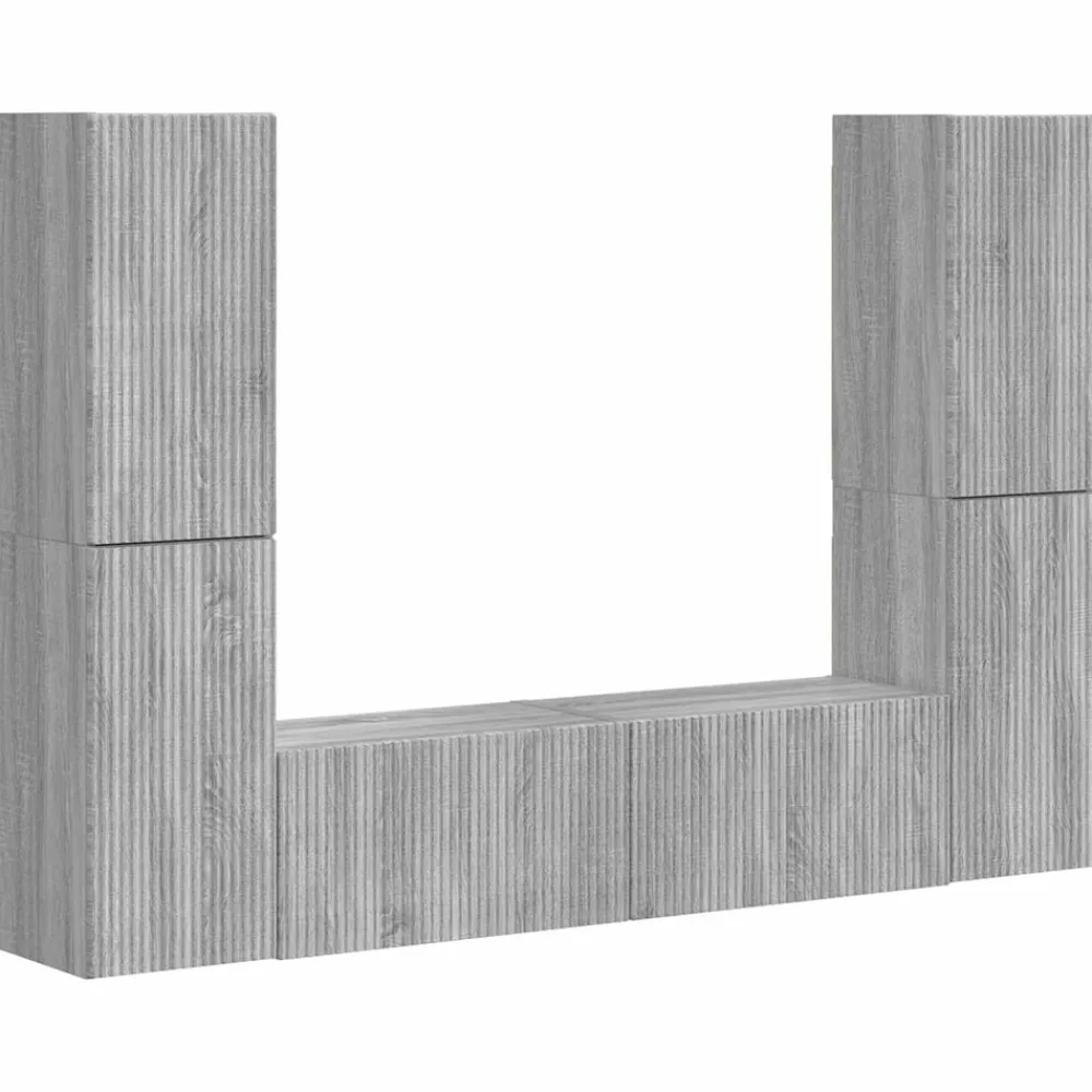 vidaXL Muebles Tv-Conjunto de mueble de TV 6 pcs Madera de ingeniería