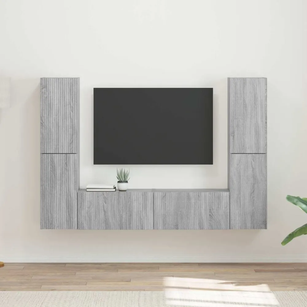 vidaXL Muebles Tv-Conjunto de mueble de TV 6 pcs Madera de ingeniería