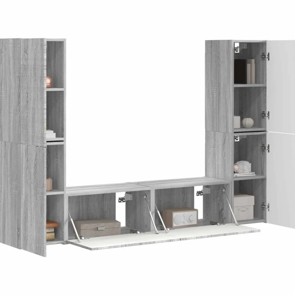 vidaXL Muebles Tv-Conjunto de mueble de TV 6 pcs Madera de ingeniería