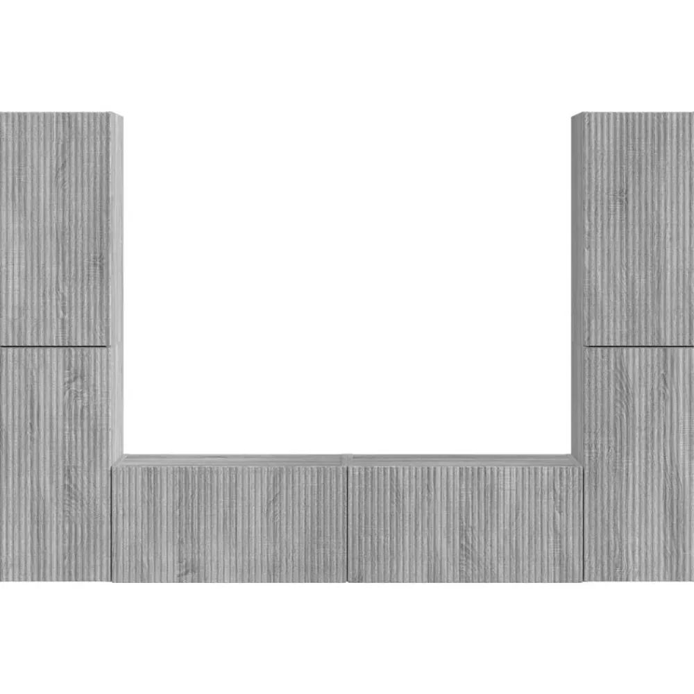 vidaXL Muebles Tv-Conjunto de mueble de TV 6 pcs Madera de ingeniería