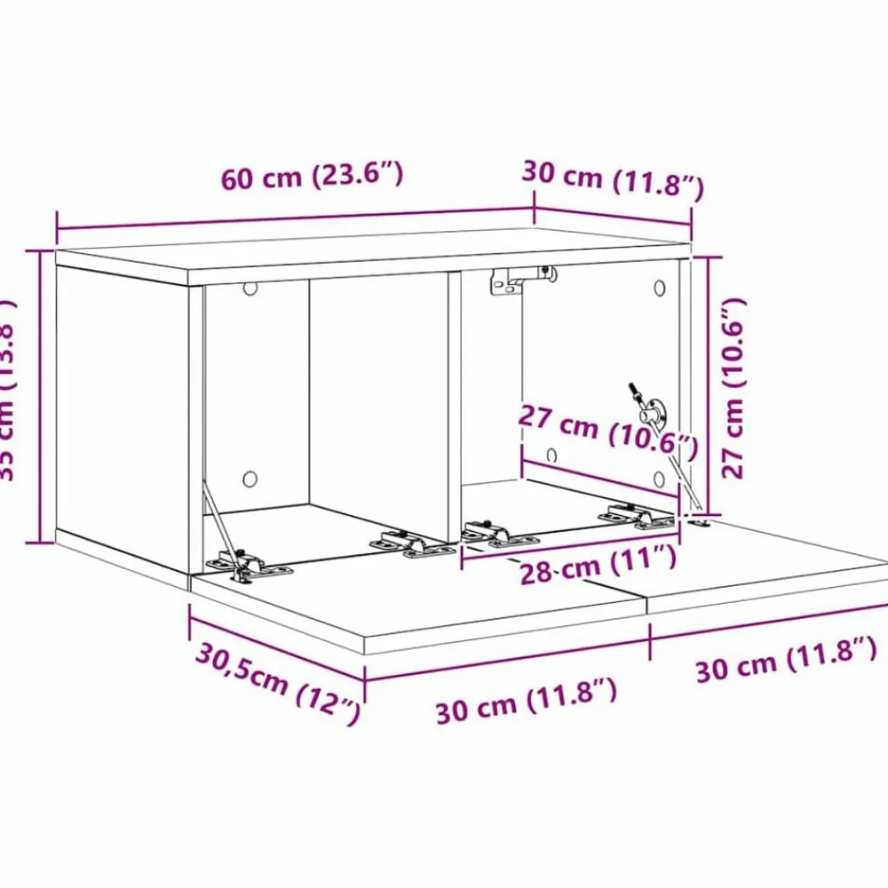 vidaXL Muebles Tv-Conjunto de mueble de TV Marrón 60 x 30 x 30 cm