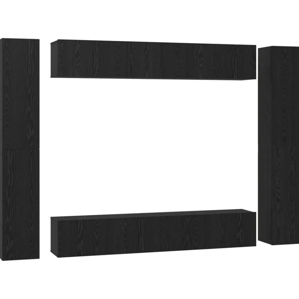 vidaXL Muebles Tv-Conjunto de mueble de TV Montaje en la pared 10 pcs
