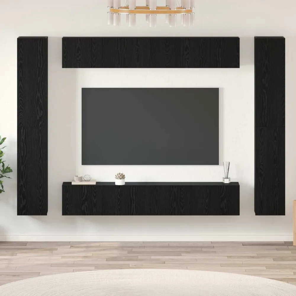 vidaXL Muebles Tv-Conjunto de mueble de TV Montaje en la pared 10 pcs