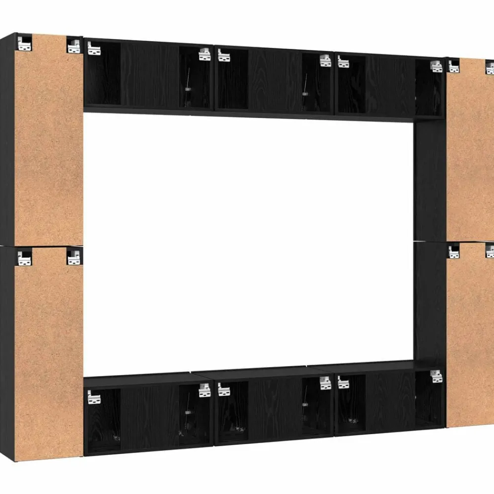 vidaXL Muebles Tv-Conjunto de mueble de TV Montaje en la pared 10 pcs