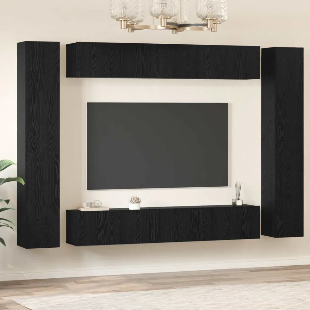 vidaXL Muebles Tv-Conjunto de mueble de TV Montaje en la pared 10 pcs