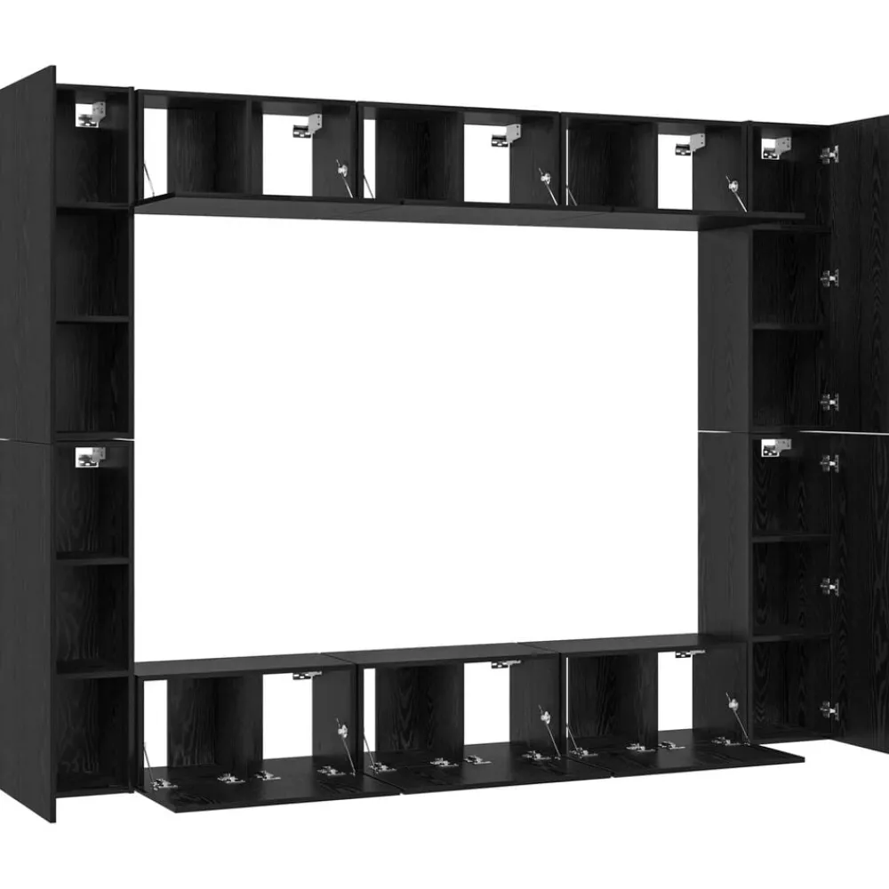 vidaXL Muebles Tv-Conjunto de mueble de TV Montaje en la pared 10 pcs