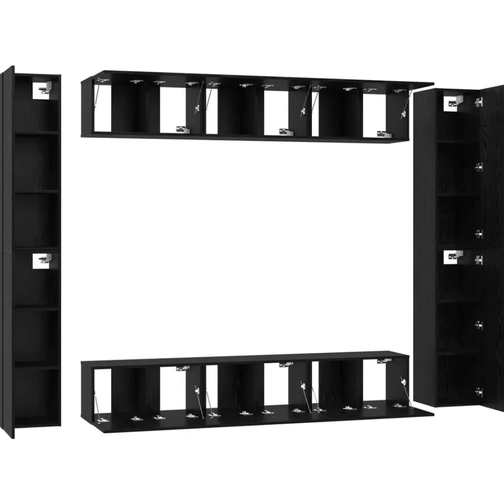 vidaXL Muebles Tv-Conjunto de mueble de TV Montaje en la pared 10 pcs