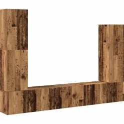 vidaXL Muebles Tv-Conjunto de mueble de TV 4 piezas montado la pared madera vieja
