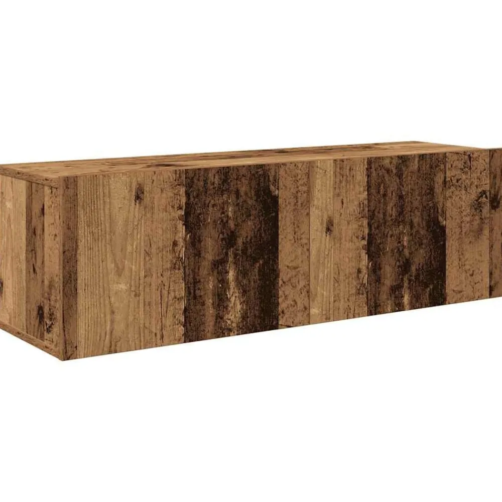vidaXL Muebles Tv-Conjunto de mueble de TV 4 piezas montado la pared madera vieja