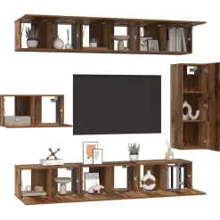 vidaXL Conjunto de mueble de TV 8 pcs Madera envejecida Outlet