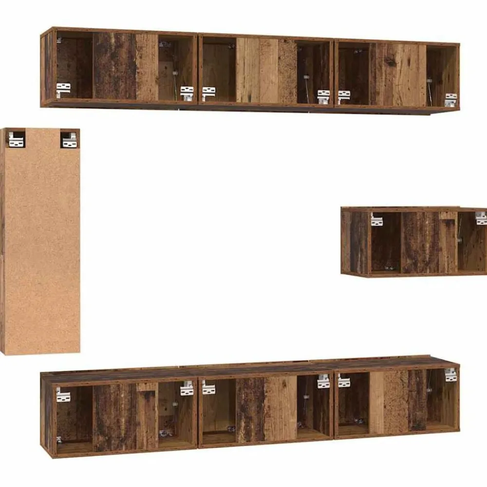 vidaXL Conjunto de mueble de TV 8 pcs Madera envejecida Outlet