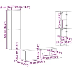 vidaXL Conjunto de mueble de TV 6 pcs Roble Sonoma Online