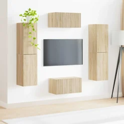 vidaXL Conjunto de mueble de TV 6 pcs Roble Sonoma Online