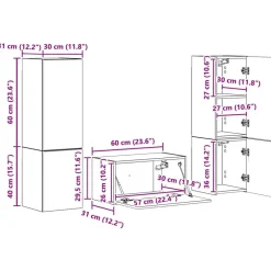 vidaXL Muebles Tv-Conjunto de mueble de TV 5 pcs Roble artesanal