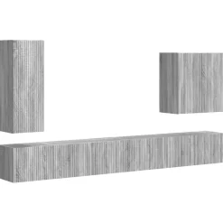 vidaXL Conjunto de mueble para TV de pared 6 pcs Gris sonoma Online