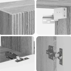 vidaXL Conjunto de mueble para TV de pared 6 pcs Gris sonoma Online