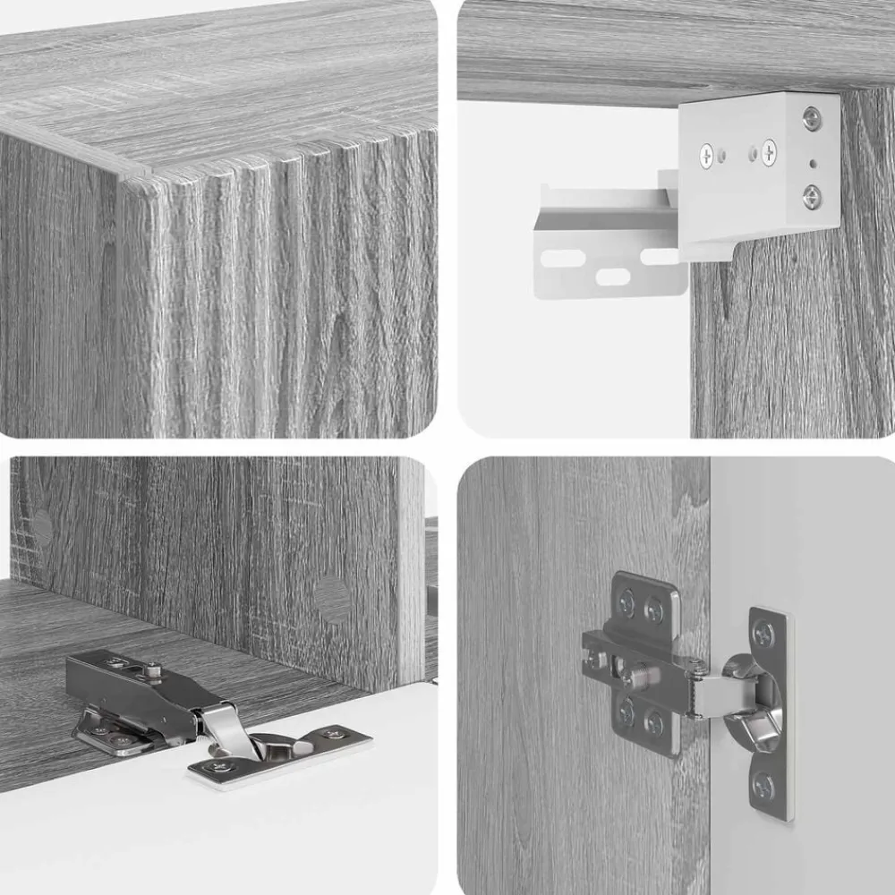 vidaXL Conjunto de mueble para TV de pared 6 pcs Gris sonoma Online