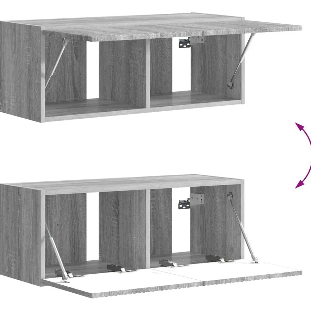 vidaXL Conjunto de mueble para TV de pared 6 pcs Gris sonoma Online