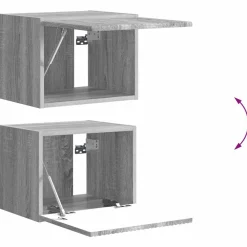 vidaXL Conjunto de mueble para TV de pared 6 pcs Gris sonoma Online