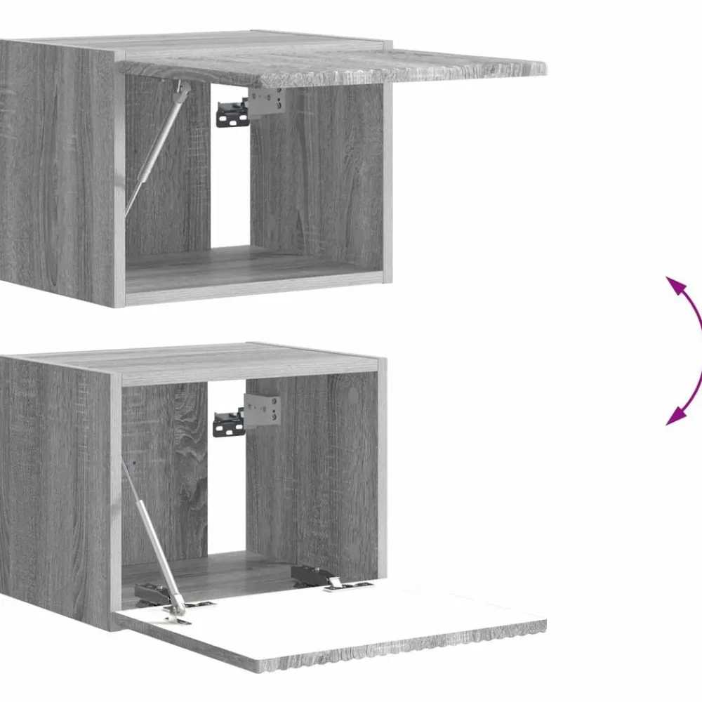 vidaXL Conjunto de mueble para TV de pared 6 pcs Gris sonoma Online