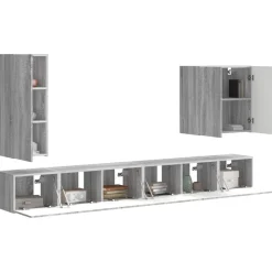 vidaXL Conjunto de mueble para TV de pared 6 pcs Gris sonoma Online