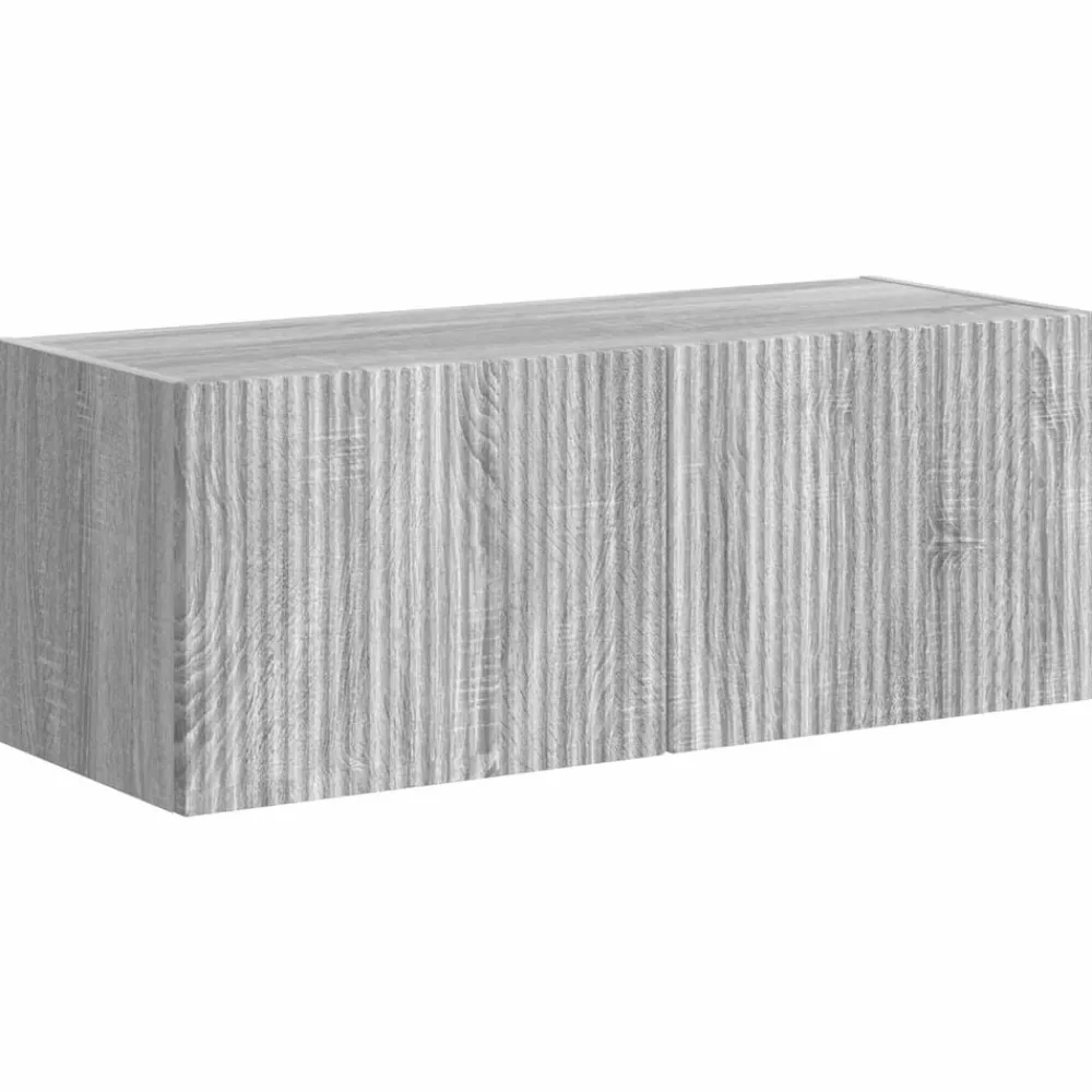 vidaXL Conjunto de mueble para TV de pared 6 pcs Gris sonoma Online