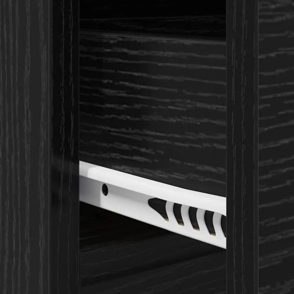 vidaXL Bancos-Conjunto de muebles de recibidor con cajón 4 pcs Roble Negro