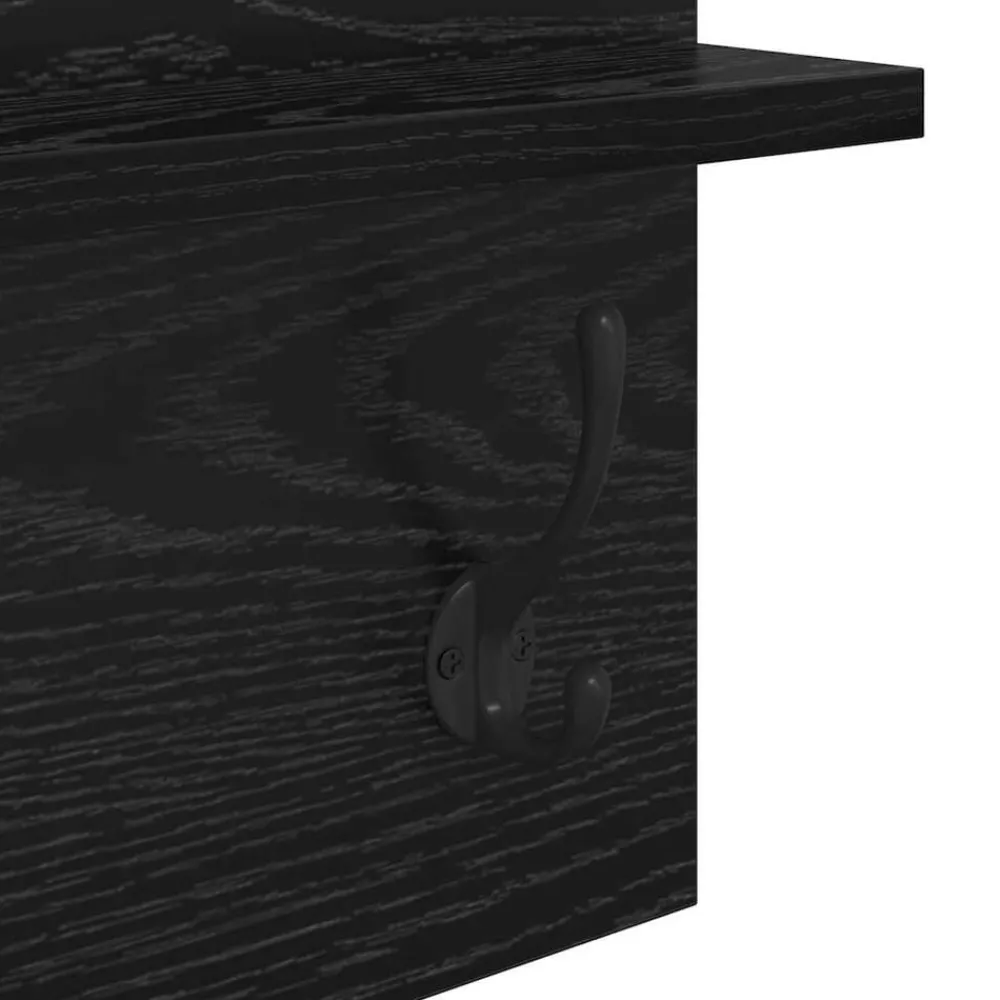 vidaXL Bancos-Conjunto de muebles de recibidor con cajón 4 pcs Roble Negro