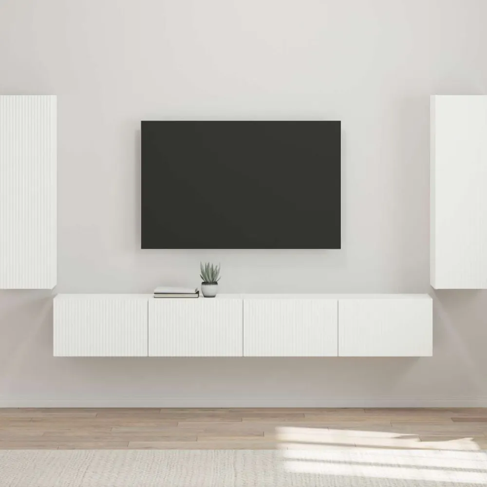 vidaXL Conjunto de mueble para TV de pared 4 pcs brillante Hot