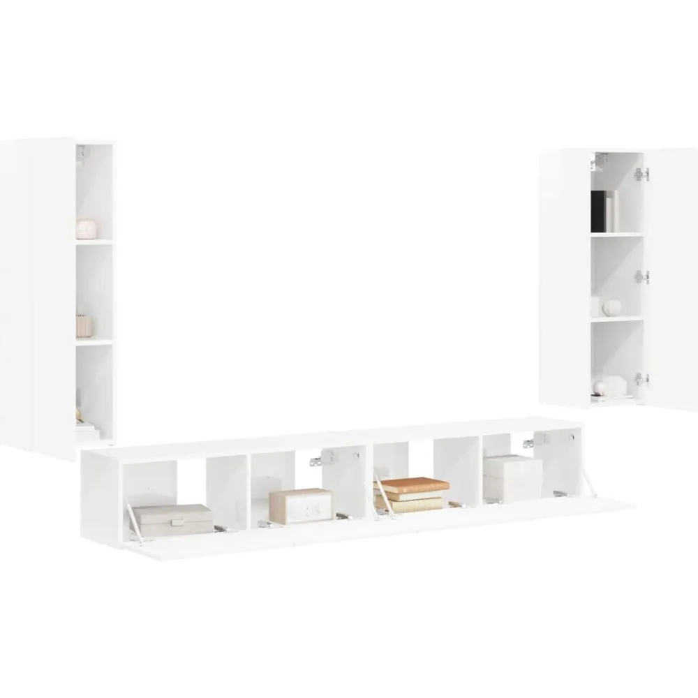 vidaXL Conjunto de mueble para TV de pared 4 pcs brillante Hot