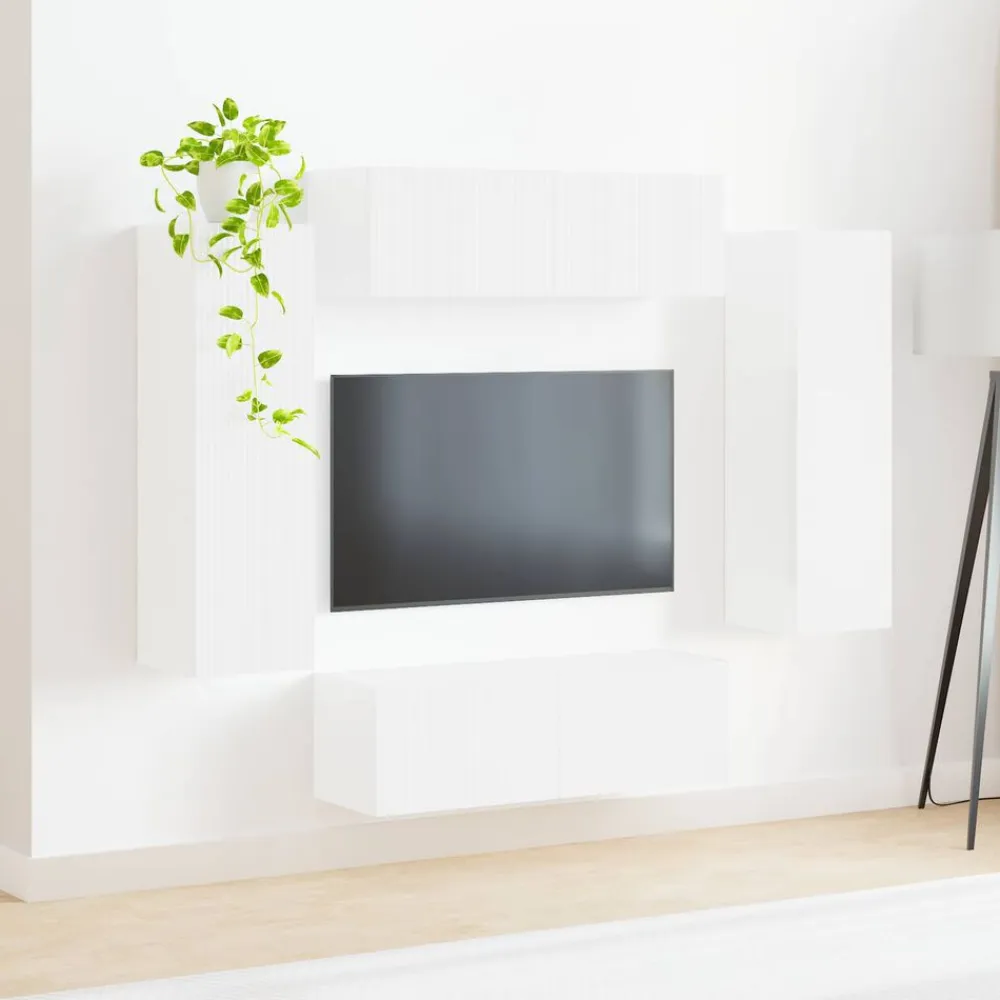 vidaXL Conjunto de mueble para TV de pared 4 pcs brillante Hot