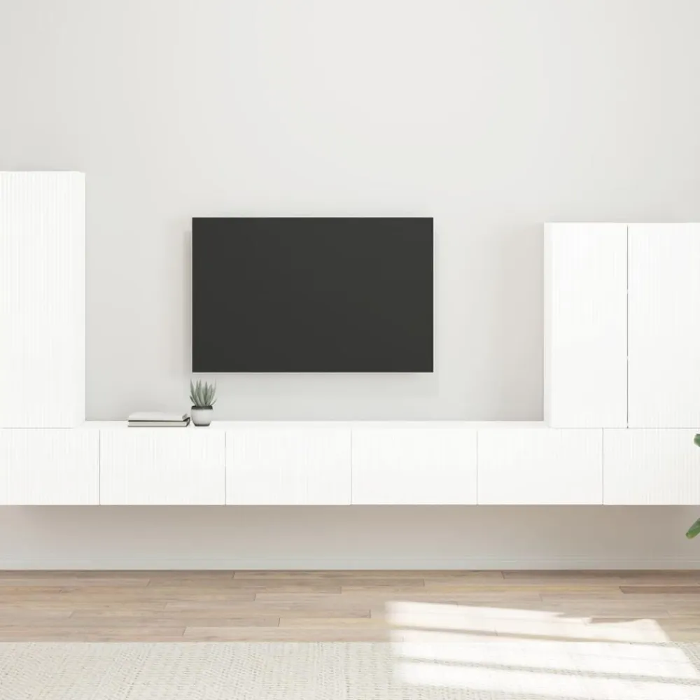 vidaXL Conjunto de mueble para TV de pared 6 pcs brillante