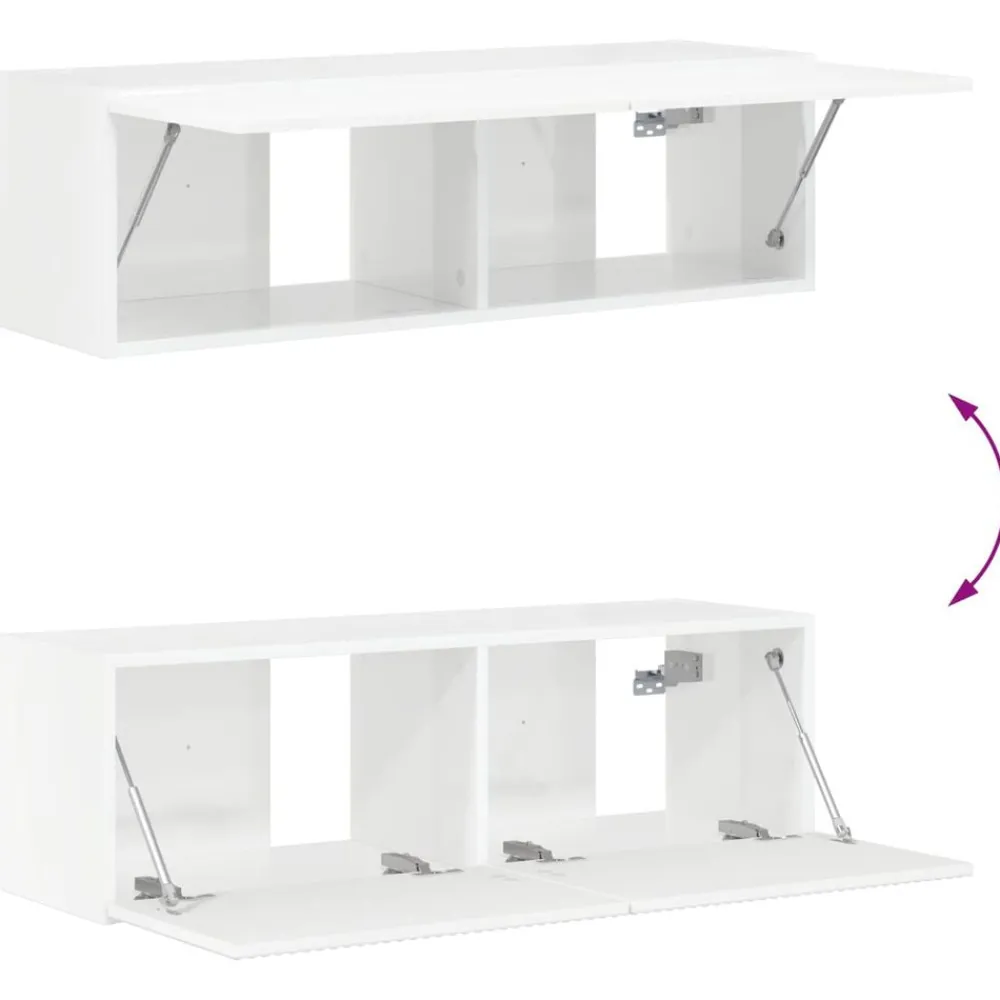 vidaXL Conjunto de mueble para TV de pared 6 pcs brillante