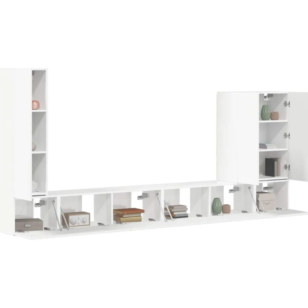 vidaXL Conjunto de mueble para TV de pared 6 pcs brillante