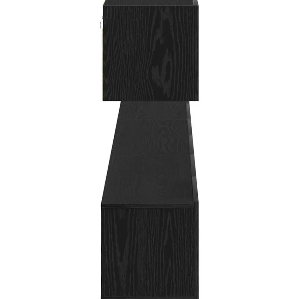 vidaXL Conjunto de mueble de TV Madera de ingeniería Roble negro Outlet