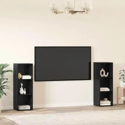vidaXL Conjunto de mueble de TV 2 pcs 107 x 35 x 37 cm Roble negro Hot
