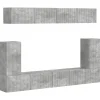 vidaXL Muebles Tv-Conjunto de mueble de TV 5 pcs Gris Concreto