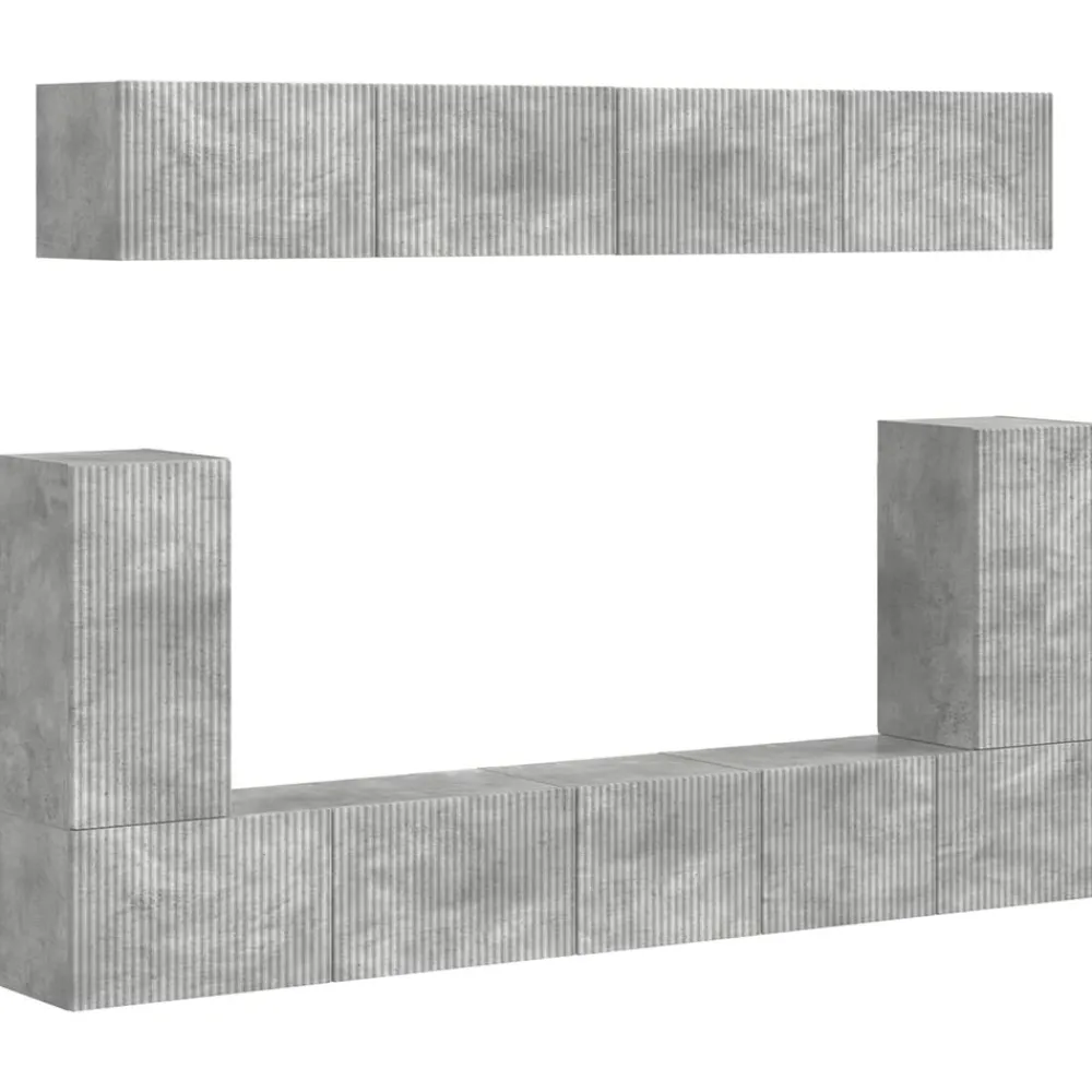 vidaXL Muebles Tv-Conjunto de mueble de TV 5 pcs Gris Concreto